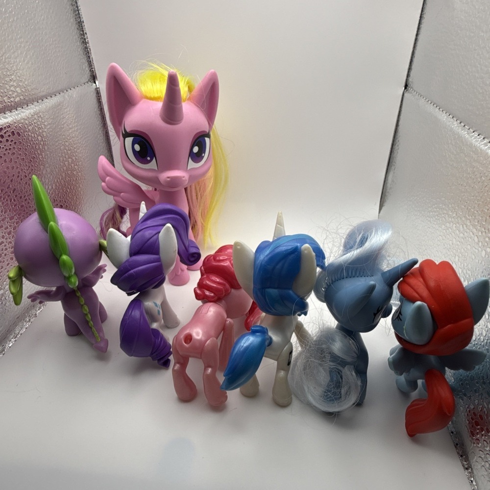 My Little Pony Mega Friendship‎ MLP Lot Of 8 Spike & 7 Ponies with Cadance 6" - Picture 13 of 14